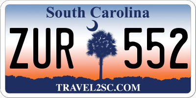 SC license plate ZUR552