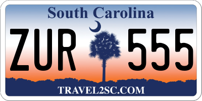 SC license plate ZUR555