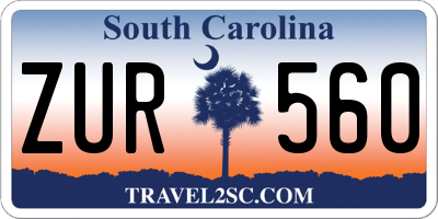 SC license plate ZUR560