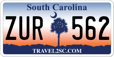 SC license plate ZUR562