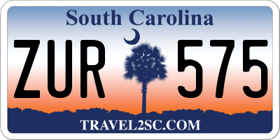 SC license plate ZUR575