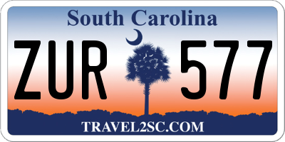 SC license plate ZUR577