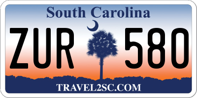 SC license plate ZUR580