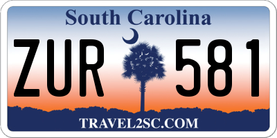 SC license plate ZUR581