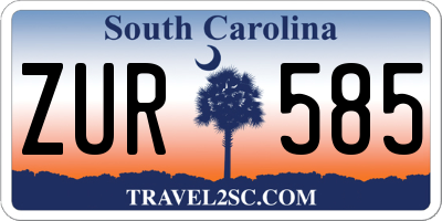 SC license plate ZUR585