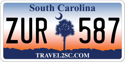 SC license plate ZUR587