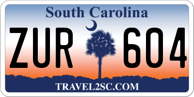 SC license plate ZUR604