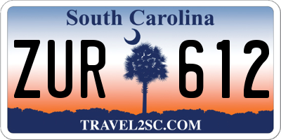 SC license plate ZUR612