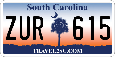 SC license plate ZUR615
