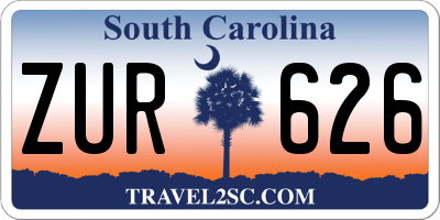 SC license plate ZUR626