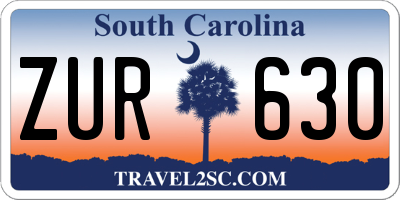 SC license plate ZUR630
