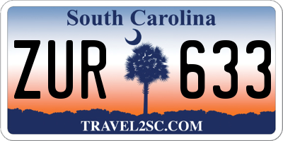 SC license plate ZUR633