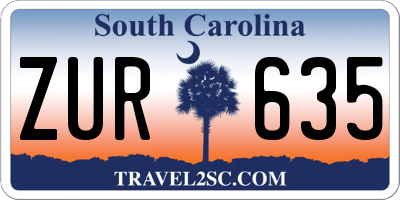 SC license plate ZUR635