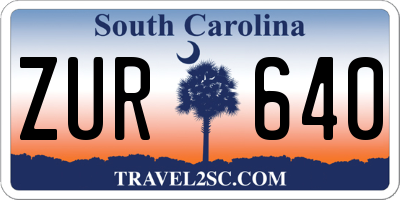 SC license plate ZUR640