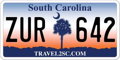 SC license plate ZUR642