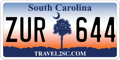SC license plate ZUR644
