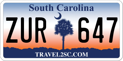 SC license plate ZUR647