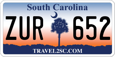 SC license plate ZUR652