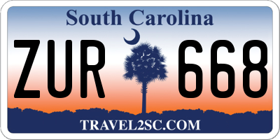 SC license plate ZUR668