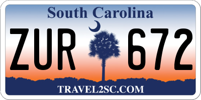 SC license plate ZUR672