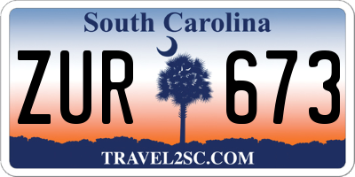SC license plate ZUR673