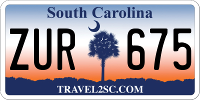 SC license plate ZUR675