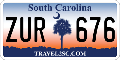SC license plate ZUR676