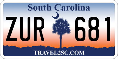 SC license plate ZUR681