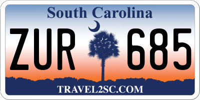 SC license plate ZUR685