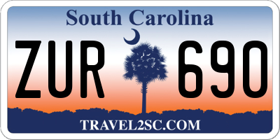 SC license plate ZUR690
