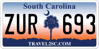 SC license plate ZUR693