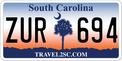 SC license plate ZUR694