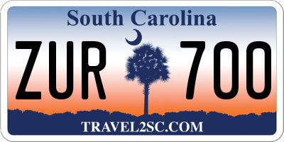 SC license plate ZUR700