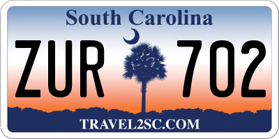 SC license plate ZUR702