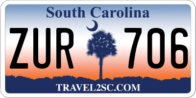 SC license plate ZUR706