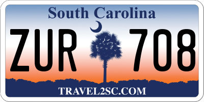 SC license plate ZUR708