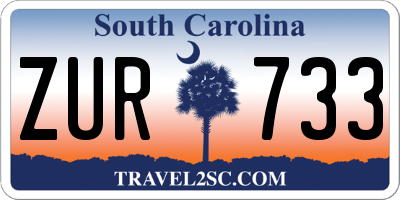 SC license plate ZUR733