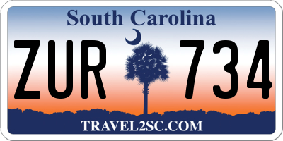 SC license plate ZUR734