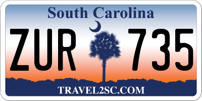 SC license plate ZUR735