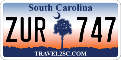 SC license plate ZUR747