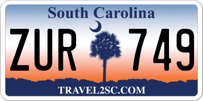 SC license plate ZUR749