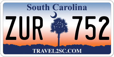 SC license plate ZUR752