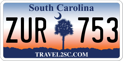SC license plate ZUR753