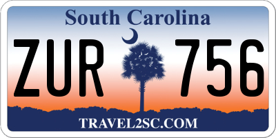 SC license plate ZUR756