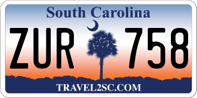 SC license plate ZUR758