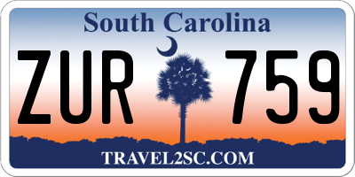 SC license plate ZUR759