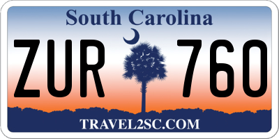 SC license plate ZUR760