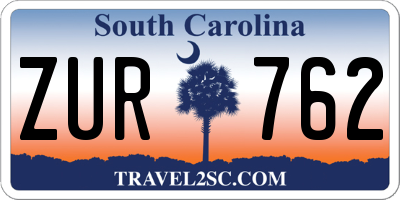 SC license plate ZUR762