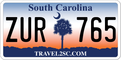 SC license plate ZUR765