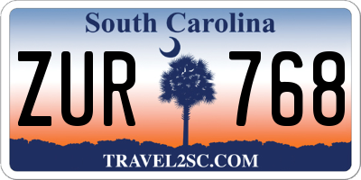 SC license plate ZUR768